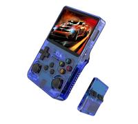 R36s Handheld Retro Game Console,with 3.5" IPS Display, 64/128GB ,Built-in 20000+ Games,Open Source Linux System Portable Pocket Game Console Emulato, Support WiFi(Blue,64GB)