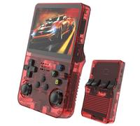 R36s Handheld Retro Game Console,with 3.5" IPS Display, 64/128GB ,Built-in 20000+ Games,Open Source Linux System Portable Pocket Game Console Emulato, Support WiFi(Red-A,128GB)