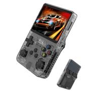 R36s Handheld Retro Game Console,with 3.5" IPS Display, 64/128GB ,Built-in 20000+ Games,Open Source Linux System Portable Pocket Game Console Emulato, Support WiFi(Black,64GB)