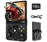 R36S MAX Retro Handheld Spielkonsole, Retro Konsole 3,5-Zoll-IPS-Bildschirm, 128 G über 40.000 Spiele, tragbare Spielkonsole für Kinder und Erwachsene, unterstützt mehrere Emulatoren (Schwarz)