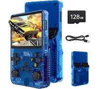 R36S Retro Handheld Game Console, 3.5 Inch IPS Screen, 128GB Storage, 40000+ Classic Games, 3500mAh Battery, Linux System, 30+ Emulators Purple