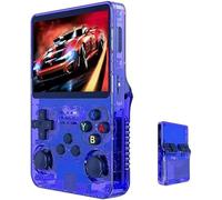 R36S Retro Handheld Game Console, 8.9 cm IPS Screen, 64GB TF Card, 10,000+ Games, Linux System(Dark Blue 64G)