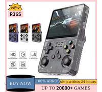 R36S Retro Handheld Game Console Original Arkos System 3.5 Inch IPS Screen Portable Pocket Video Player Game 64GB 128GB Boy Gift Yellow 128G
