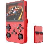 R36s-Retro Handheld Game Console with 128G 3.5 Inch IPS Screen Built-in 20000+ Classic Games Open Source Linux System Portable Pocket Video Player with 3200mah Battery (Red)