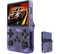 R36s-Retro Handheld Game Console with 128G 3.5 Inch IPS Screen Built-in 20000+ Classic Games Open Source Linux System Portable Pocket Video Player with 3200mah Battery (Purple)