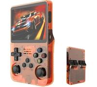 R36s-Retro Handheld Game Console with 128G 3.5 Inch IPS Screen Built-in 20000+ Classic Games Open Source Linux System Portable Pocket Video Player with 3200mah Battery (Orange)
