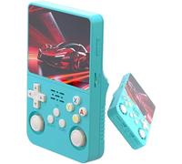 R36s-Retro Handheld Game Console with 128G 3.5 Inch IPS Screen Built-in 20000+ Classic Games Open Source Linux System Portable Pocket Video Player with 3200mah Battery (Light Blue)