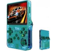 R36s-Retro Handheld Game Console with 128G 3.5 Inch IPS Screen Built-in 20000+ Classic Games Open Source Linux System Portable Pocket Video Player with 3200mah Battery (Green)