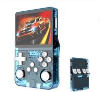 R36s-Retro Handheld Game Console with 128G 3.5 Inch IPS Screen Built-in 20000+ Classic Games Open Source Linux System Portable Pocket Video Player with 3200mah Battery (Blue White)