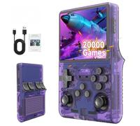 R36S Retro Handheld Game Console with 3.5" IPS Display, 64/128GB and 21,000+ Classic Games, Open Source Linux System, Screen Portable Pocket Video Player (Purple 128GB)