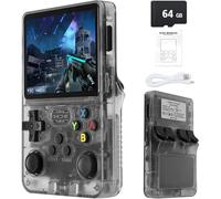 R36S Retro Handheld Game Console with 3.5" IPS Display, 64/128GB and 21,000+ Classic Games, Open Source Linux System, Screen Portable Pocket Video Player (Black-64G)