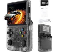 R36S Retro Handheld Game Console with 64G Built-in 15000+ Classic Games, Open Source Linux System,3.5-Inch Screen-Birthday Gift for Kids ,Teens ,Man(Black)