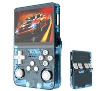 R36S Retro Handheld Game Console with Over 40000 Classic Games, Portable 3.5-inch IPS Retro Game Console, for Children and Adult Gaming Stick Suitable for Both Men and Women-blue||128G