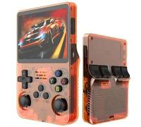R36S Retro Handheld Games Console -20000 Classic Games 2500mAh Battery,3.5 Inch HD Screen,Portable Mini Game Console for Teens and Adults-Orange||128G
