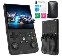 R36S Retro Handheld Games Console - 20000 Classic Games 4000mAh Battery,4 Inch HD Screen,Linux System Portable Mini Game Console-Transparent black||64G