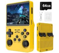 R36S Retro Handheld Games Console - 3.5" IPS Display, 21000 Classic Games 3500mAh Battery, Linux System Portable Mini Game Console-Yellow||64G