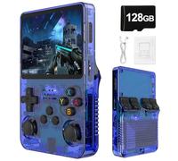 R36S Retro Handheld Games Console - 3.5" IPS Display, 21000 Classic Games 3500mAh Battery, Linux System Portable Mini Game Console-Blue||128G