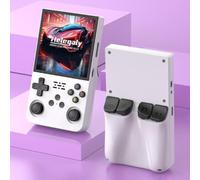 R36S Retro Handheld Games Console -3000mAh Battery,3.5 Inch HD Screen,64G TF Card,20,000+ Classic Games,Portable Mini Game Console for Teens and Adults (Blanco)