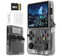 R36S Retro Handheld Games Console -With Open Source Linux System, 21,000 Classic Games, 3.5" IPS Screen, 64GB/128GB, Portable Mini Game Console-Black||128GB