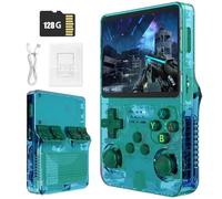 R36S Retro Handheld Games Console -With Open Source Linux System, 21,000 Classic Games, 3.5" IPS Screen, 64GB/128GB, Portable Mini Game Console-Green||128GB