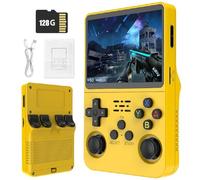 R36S Retro Handheld Games Console -With Open Source Linux System, 21,000 Classic Games, 3.5" IPS Screen, 64GB/128GB, Portable Mini Game Console-Yellow||128GB