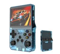 R36S Retro Handheld Video Game Console, 3.5Inch IPS Screen Video Player 64g TF Card 10,000+ Games Retro Handheld Game Console, With Open Source Linux System (Blue)