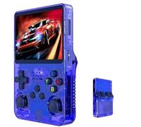 R36S Retro Handheld Video Game Console, 3.5Inch IPS Screen Video Player 64g TF Card 10,000+ Games Retro Handheld Game Console, With Open Source Linux System (Dark Blue)
