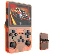 R36S Retro Handheld Video Game Console, 3.5Inch IPS Screen Video Player 64g TF Card 10,000+ Games Retro Handheld Game Console, With Open Source Linux System (Orange)