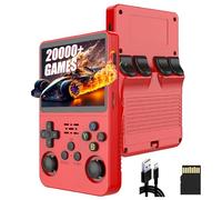 R36S Retro Handheld Video Game Console 64G,20000+ Games,21 Emulator,3.5” IPS Screen Retro Handheld Game Console,Open Source Linux System,Portable Mini Emulator for Kid and Adults (Red)