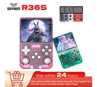 R36S Retro Handheld Video Game Console Linux System 3.5 Inch IPS Screen Portable Pocket Video Player 64GB 128GB Green-64G