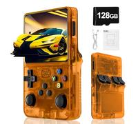 R36S Retro Video Game Console - Supports 30000+Classic Games, Open Linux Source, 3000mAh Battery, Portable Game Console with 3.5 Inche Screen,128G TF Card, Birthday Gift for Partner and Adults-Orange