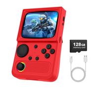 R36T Handheld Game Console with 3.5" CRT-Inspired Screen, Portable Retro Gaming Console with 22000+ Classic Games, Video Game Consoles Supports WiFi Networked Fighting and OTG (Red 128GB)