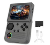 R36T Handheld Games Console 128G,Portable Retro Gaming Preload with 21000+ Games with 27 Emulators,Vintage Game Console 3.5 Inch IPS Screen 640*480 Display, Gray