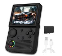 R36T Handheld Games Console 128G,Portable Retro Gaming Preload with 21000+ Games with 27 Emulators,Vintage Game Console 3.5 Inch IPS Screen 640*480 Display, Black