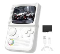 R36T Handheld Games Console 64G,Portable Retro Gaming Preload with 18000+ Games with 27 Emulators,Vintage Game Console 3.5 Inch IPS Screen 640*480 Display, White