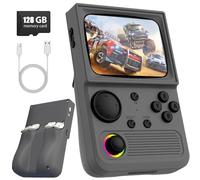 R36T Retro Gaming Console, 3.5'' IPS Screen, With 18000 Classic Games, 3000mAh Battery, Supports Multiple Mainstream Emulators, WiFi Network Battling-Grey||128GB