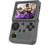 R36T Retro Handheld Game Console, EmuELEC/Linux System, 3.5 inch IPS Screen with 64G Built-in 18000+ Classic Games, Supports 5G WiFi, Networked Fighting and OTG Wireless Controller (64G Grey)