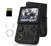 R36T Retro Handheld Gaming Console 21000+ Games 27 Emulators,3.5'' IPS OCA Screen CRT-Inspired Retro Gaming Console,2.4G WiFi instant multiplayer Portable Video Game Consoles,4000mAh (Black 128G)