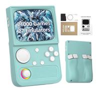 R36T Retro Video Games Console 128G, Portable Handheld Gaming Console with Built in 21000+ Retro Games 27 Emulators, Linux System, 3.5 Inch IPS OCA Screen, Support WIFI, 3D Dual Joystick (Mint Green)