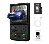 R36TMAX Handheld Game Console, Retro Gaming Console with 22,000+ Classic Games, 4.0 Inch IPS HD Screen, Supports WiFi Networked Fighting and OTG, 4000mAh Battery (Black 128GB)