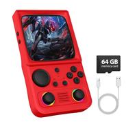 R36TMAX Retro Handheld Game Console, 4.0 Inch IPS HD Screen Retro Gaming Console, Handheld Game Console with 18000+ Classic Games, Supports WiFi Networked Fighting and OTG, Built-in 64G-Classic Red