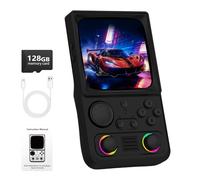 R36TMAX Retro Handheld Game Console, Retro Gaming Console 4.0'' IPS Screen with 18,000+ Classic Games, Supports Wi-Fi Multiplayer & 2-Player Mode, 4000mAh Battery (Black 128GB)