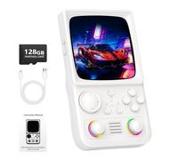 R36TMAX Retro Handheld Game Console, Retro Gaming Console 4.0'' IPS Screen with 22,000+ Classic Games, Supports Wi-Fi Multiplayer & 2-Player Mode, 4000mAh Battery (White 128GB)