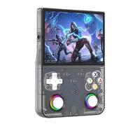R36ultra X Handheld Game Console with 32GB TF Card Dual 3D Joysticks 4.5 Inch IPS Screen Gamepad with RGB Light Grey
