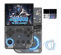R36VX Retro Handheld Game Console 20000+ Games 20 Emulators Retro Games Console,ArkOS System,3.5 Inch IPS HD Screen Handheld Games Consoles,3500mAh Battery,Support Handle Connection (Black-64G)