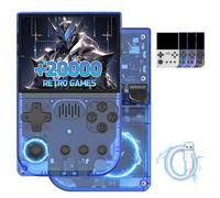 R36VX Retro Handheld Game Console 20000+ Games 20 Emulators Retro Games Console,ArkOS System,3.5 Inch IPS HD Screen Handheld Games Consoles,3500mAh Battery,Support Handle Connection (Blue-64G)
