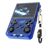 R36XX Portable Game Console, A Retro Portable Game Console That Supports Wireless Connection, with A 3.5-inch IPS Screen and Dual Joysticks, and Built-in 21000 Classic Games-blue||128g
