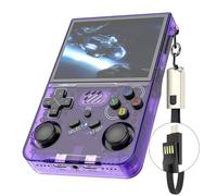 R36XX Portable Game Console, A Retro Portable Game Console That Supports Wireless Connection, with A 3.5-inch IPS Screen and Dual Joysticks, and Built-in 21000 Classic Games-Purple||64g