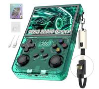 R36XX Retro Gaming Console 128G, Handheld Video Game Console 22000+ Classic Games 12+ Emulators, 3.5″ IPS OCA Screen, 640*480 Resolution, Open Source Linux System, WIFI Support (Green)