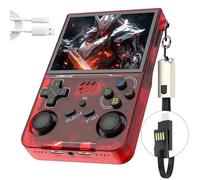 R36XX Retro Handheld Game Console 15000+ Games,3.5” IPS HD Screen Portable Video Game Console,LAN 2-Player Battle/WIFI Remote Upgrade/Network to Watch Video,Open Source Linux System (64G-Red)